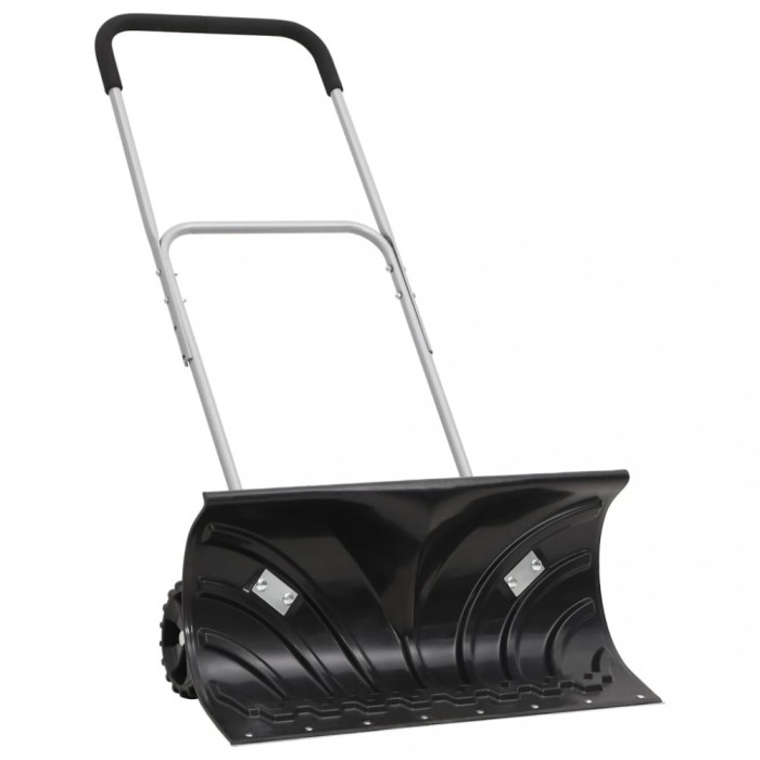 vidaXL Lopată de zăpadă cu m&acirc;ner extensibil negru 66 cm lamă din oțel 364817