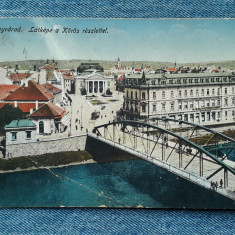 484 - Oradea jud. Bihor / carte postala 1915 / Nagyvarad / podul peste Cris