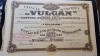 Uzinele metalurgice VULCAN , titlu de 100 actiuni nominative-1946