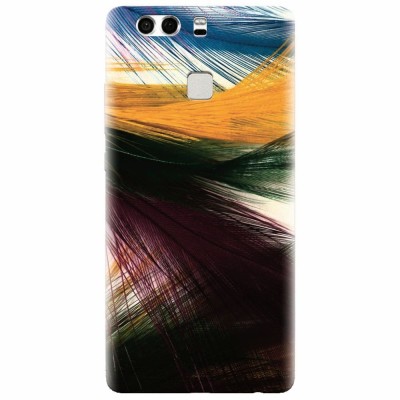 Husa silicon pentru Huawei P9 Plus, Colorful Peacock Feathers foto