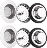 Set de 6 filtre pentru chiuveta Yesland, otel inoxidabil, argintiu, 8,5 x 4 cm/ 8,2 x 5 cm / 11,5 x 2,2 cm