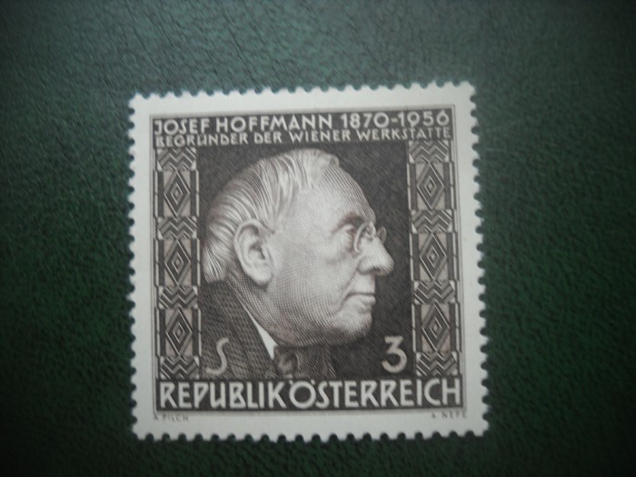 HOPCT TIMBRE MNH 862 ARHITECT JOSEF HOFFMANN 1966 -1 VAL AUSTRIA