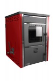Pachet incalzire si apa calda Termosemineu pe lemne FORNELLO TOROS 29 kw Bordeaux pe combustibil solid lemn,carbune,bricheti , calorifere aluminiu, bo