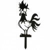 Decoratiune gradina / ghiveci Krodesign Funny Chicken KRO-1134, metal, inaltime 60 cm