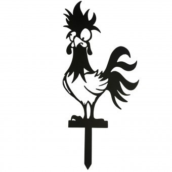 Decoratiune gradina / ghiveci Krodesign Funny Chicken KRO-1134, metal, inaltime 60 cm foto