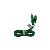 Cablu de date USB la Micro USB Ultra plat-Lungime 95cm-Culoare Verde