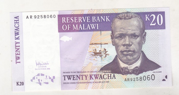 bnk bn Malawi 20 kwacha 2006 unc