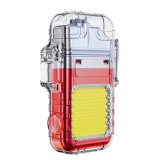 Lanterna tip breloc cu bricheta, flippy, impermeabila, 3 moduri iluminare, 300 mah, incarcare usb-c, cob, raza de actiune 50 - 100 m, 7.4 x 4.9 x 1.7