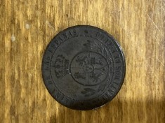 Moneda cupru 2 1/2 centimos de escudo Spania 1867 foto