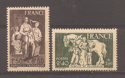 Franta 1943 - Timbre de caritate, 2 serii, 4 poze, MNH foto