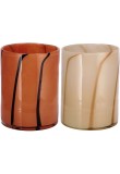 Cumpara ieftin Set 2 vaze flori sticla bej maro 15 x 20 cm