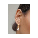 Cumpara ieftin Cercei Aurii cu Perla Gri - 131111