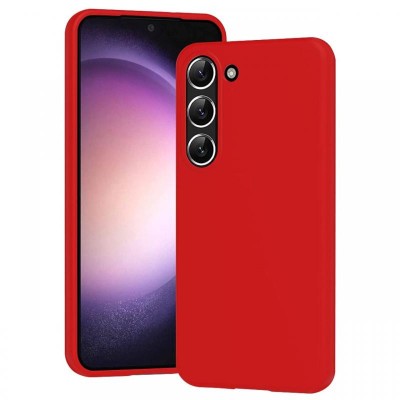 Lemontti Husa Silicon Soft Slim Samsung Galaxy S23 Plus, material mat si fin, captusit cu microfibra, Rosu foto