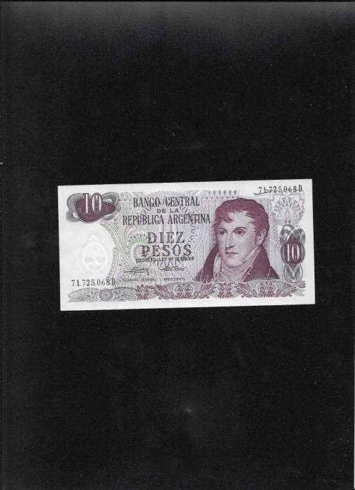 Argentina 10 pesos 1973(76) seria71725068 unc