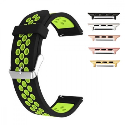 Curea silicon, compatibila Apple Watch 9|8|7|6|5|4|3|2|1 Series, 41mm|40mm|38mm, Black Lime foto