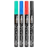 Set 4 markere de constructie permanente NEO TOOLS, 4 culori, rezistente la apa
