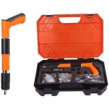 Cumpara ieftin Pistol pentru nituri, pentru fixarea cuielor si bolturilor in beton, lemn, fier, perete, tavan, pardoseala, cu 50 de cuie incluse, portocaliu