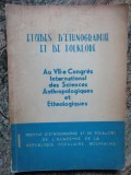 ETUDES D ETHNOGRAPHIE ET DE FOLKLORE