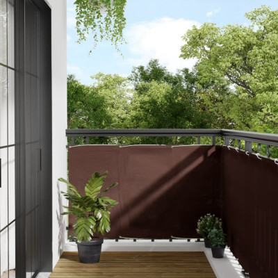 Paravan de balcon, maro, 90x1000 cm, 100% poliester oxford foto