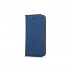 Husa piele Case Smart Magnet pentru telefon 4.5 - 5 inci, dimensiuni interioare 135 x 70 mm, bleumarin