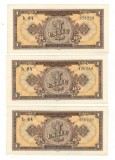 1 leu 1952- 3 bancnote consecutive la o cifra distanta