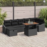 Cumpara ieftin Set de canapele pentru grădină 8 pcs Negru poliratan