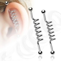 Piercing industrial ureche - arc - Lungime piercing: 38 mm foto