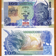 !!! RARR : NORSELAND = FANTASY NOTE = 100 KRONER 2016 - UNC