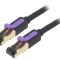 Patch cord S/FTP negru 10m 28AWG