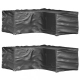 vidaXL Huse Mobilier Grădină L 185x185x70 cm Negru, Impermeabilă, Protecție UV, Polietilenă, Ocheți Aluminiu