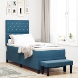 Cumpara ieftin Pat cu arcuri cu perna Albastru inchis 200 x 80 cm Catifea