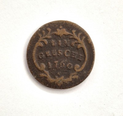 moneda veche BOEMIA Imp. Austriac 1 Groschl Greschl _ km # 791 foto