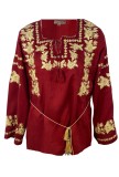 Bluza dama R tip ie, marime S, rosu bordo, Alb