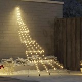 VidaXL Brad de Crăciun LED cu 168 LED Alb cald 306 cm Metal 42018741