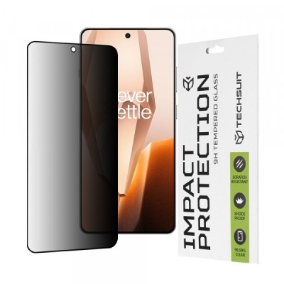 Folie de protectie Ecran Privacy Techsuit pentru OnePlus 13R, Sticla Securizata, Full Glue, 111D foto
