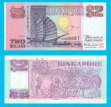 Singapore (p#37) 2 Dollars 1992 UNC &#039;Tongkang (varianta mov)&#039; serie: KZ839661