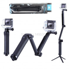 Selfie Stick 3 Tronsoane cu Mini Trepied si Maner Flotant /Monopied pt Gopro