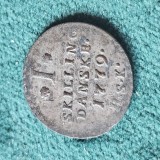 Danemarca I SKILLING 1779 , argint , Chiristian al VII - lea