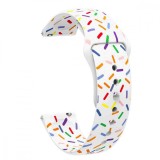 Curea silicon, compatibila Garmin Forerunner 245, telescoape QR, Ivory Confetti