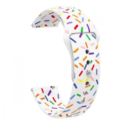 Curea silicon, compatibila Xiaomi Amazfit GTS, telescoape QR, Ivory Confetti foto