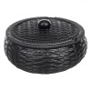 Scrumiera Ciment Rotunda Neagra cu Capac, 11x5cm - Design Modern, Interior/Exterior, Ceramica/Ciment
