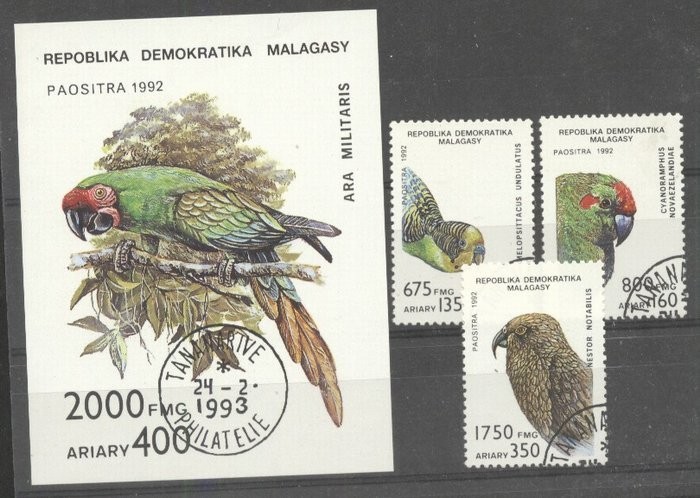 Madagascar 1993 Parrots, used M.083