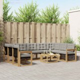 vidaXL Set de canapele de exterior cu pernă 10 pcs Alb și gri deschis 3389877