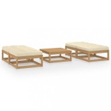 Gossi set mobilier de gradina cu perne, 5 piese, lemn masiv de pin