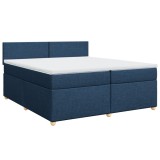 Cumpara ieftin Pat box spring cu saltea, albastru, 200x200 cm, textil