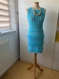 Rochie croșetată, unicat, 100% bumbac, model Vanessa Montoro