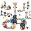Set piese magnetice de constructie, flippy, cu tobogane si bile, 41 piese, multicolor