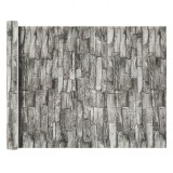 Tapet Autocolant Pietre Gri PVC 300x45cm, Decorativ, Aspect Piatră, Ușor de Aplicat