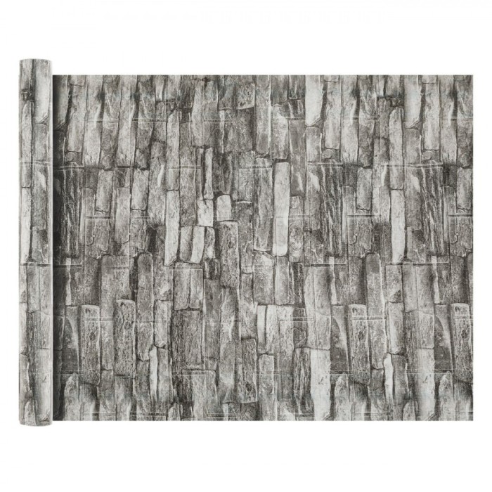Tapet Autocolant, Model Pietre Gri, PVC, 300x45cm