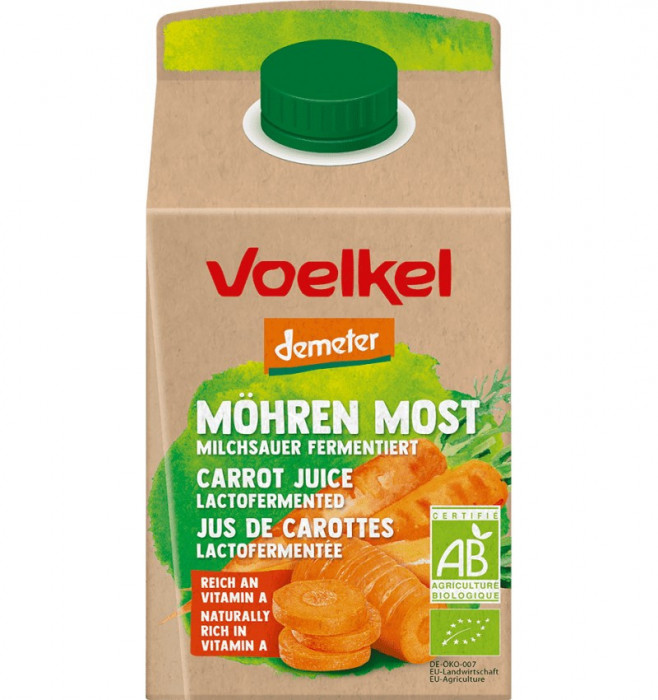 Suc Bio de morcovi lactofermentat, 0.5 l VOELKEL